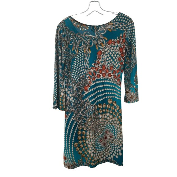 Dream Dance Womens Shift Dress 3/4 Sleeve Colorful Size Small - Picture 7 of 9